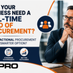 Business leader evaluating whether to hire a full-time Head of Procurement or use a fractional procurement leader, highlighting procurement cost reduction, stronger governance, supplier management and improved commercial outcomes.